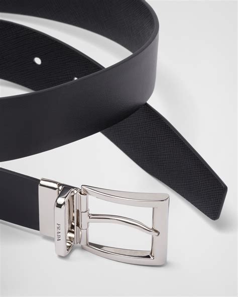 prada reversible leather belt.|prada saffiano leather belt.